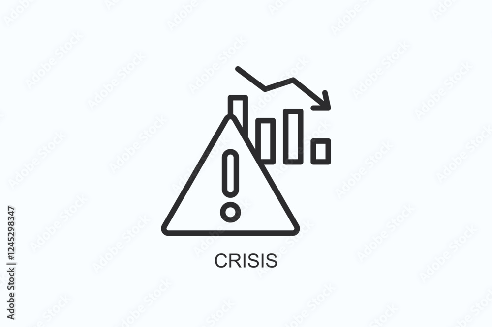 Crisis Icon Or Logo Isolated Illustration Crisis Icon Or Logo Isolated Illustration