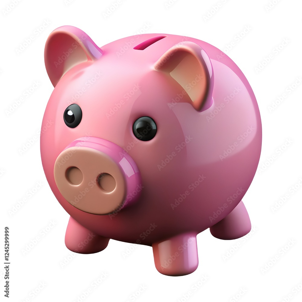 3D render pink piggy bank 3D render pink piggy bank