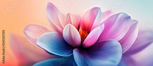 Abstract flower with a soft gradient background- perfect for copy space