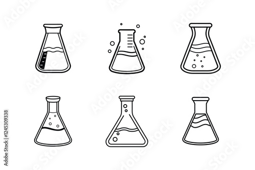 beaker line art vector illustration