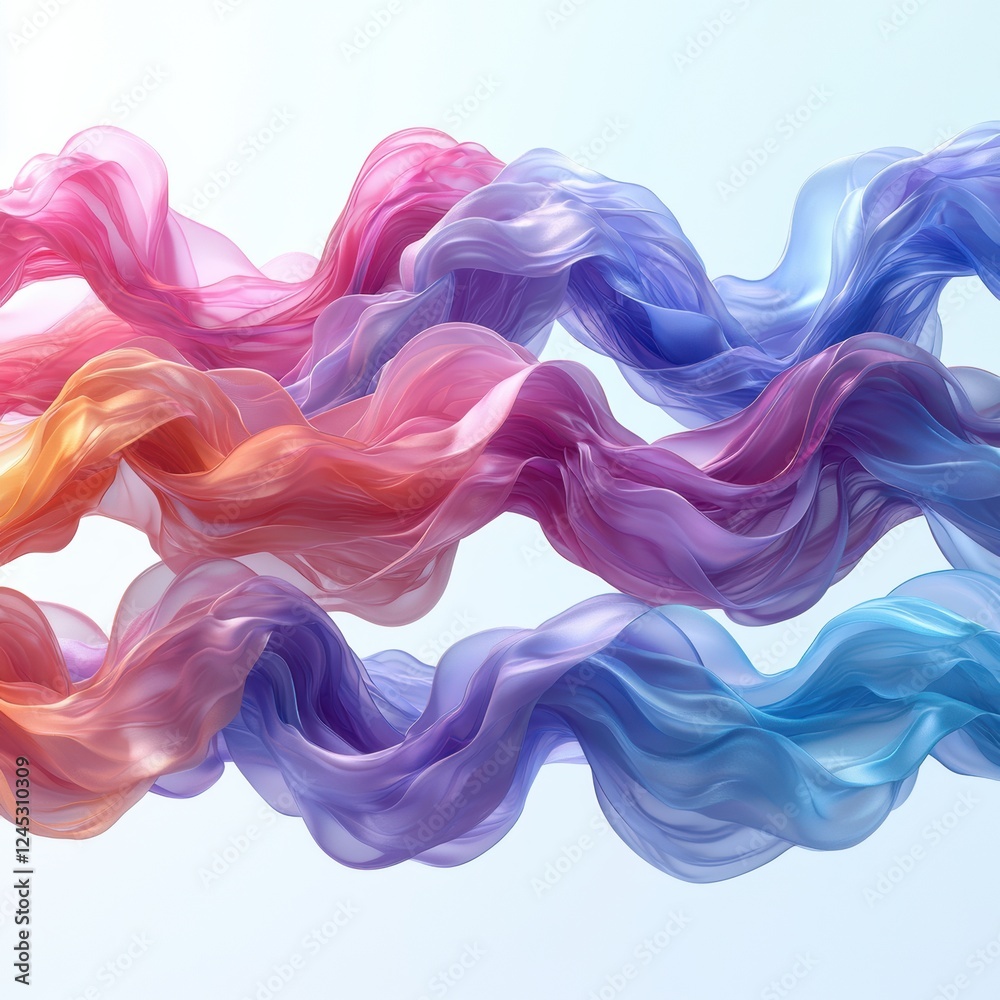 Obraz premium Colorful Abstract Waves Flowing Seamlessly on a Soft Background