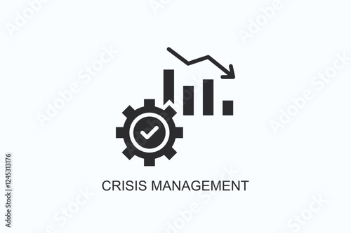 Crisis Management Icon Or Logo Isolated Illustration