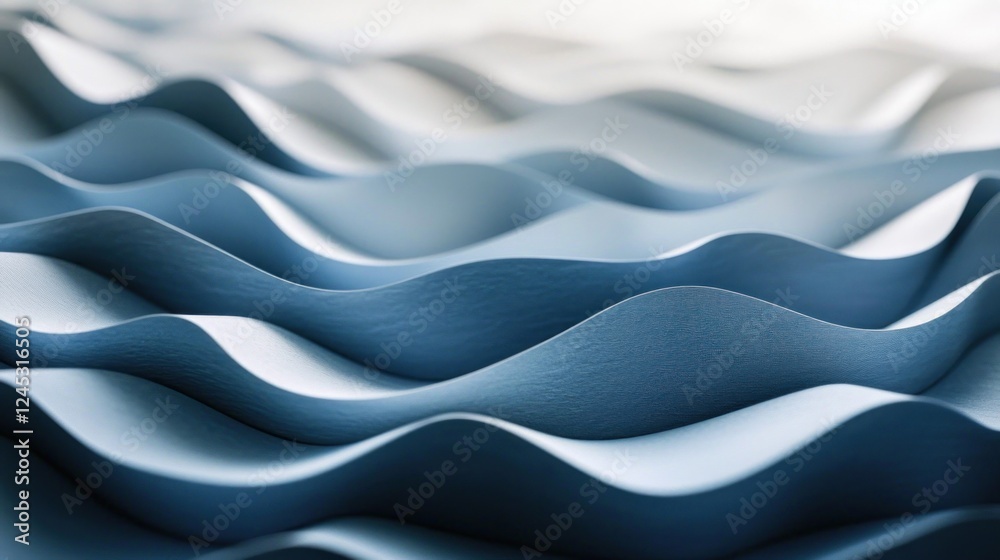 Obraz premium Abstract Blue Wave Pattern: Serene Undulation Texture