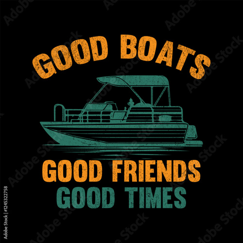  Pontoon Vector T-Shirt Design Art & Illustration