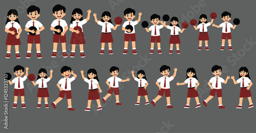 Elementary School Children Activity with uniform