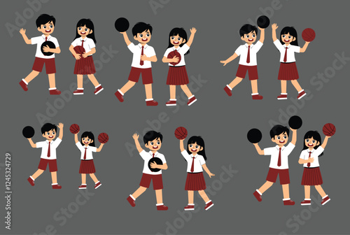 Elementary School Children Activity with uniform