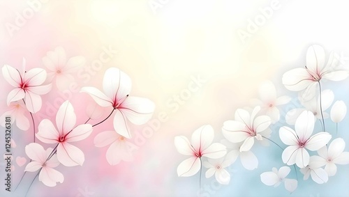 Ethereal Gypsophila Watercolor Painting in Soft Pastels with Gentle Brush strokes