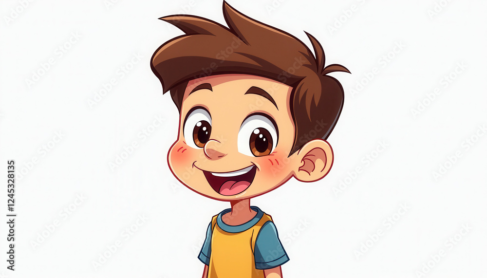 Excited Boy Character with Big Smile Vector Art Excited Boy Character with Big Smile Vector Art