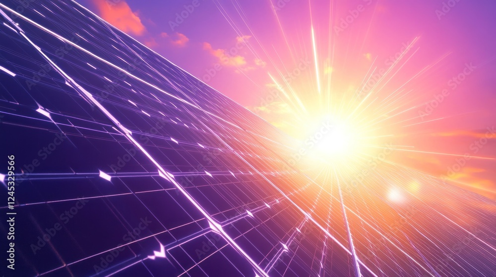 A solar panel reflecting sunlight, symbolizing renewable energy and sustainability. A solar panel reflecting sunlight, symbolizing renewable energy and sustainability.