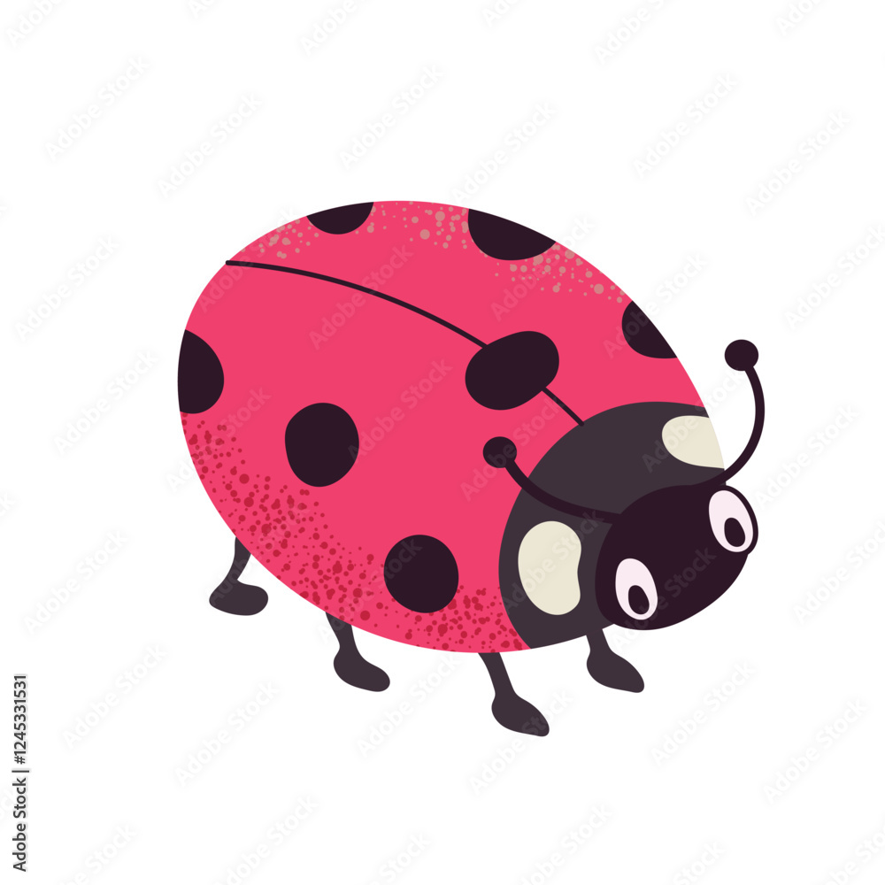 Fototapeta premium Cute Ladybug hand drawn icon clipart avatar logotype isolated illustration