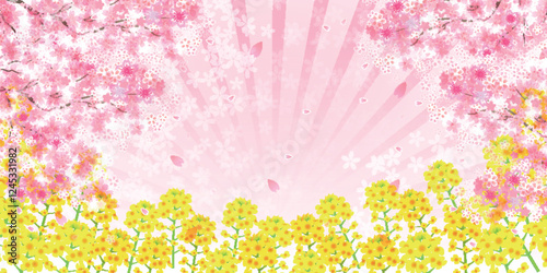 桜　春　菜の花　背景　