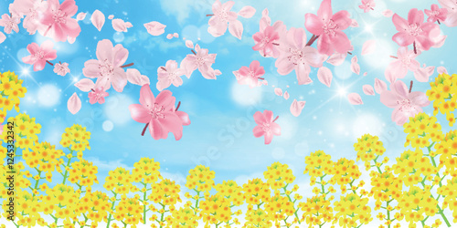 桜　春　菜の花　背景　