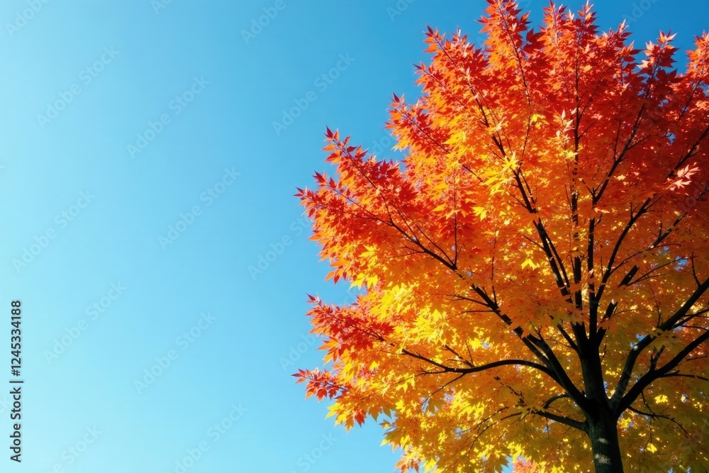 Warm tones of changing willow leaves against a blue sky, tree, warm, leaves Warm tones of changing willow leaves against a blue sky, tree, warm, leaves
