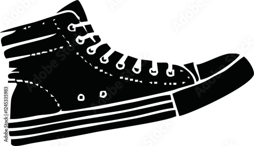 Silhoutte Shoes Hight Vector Image And Illustration