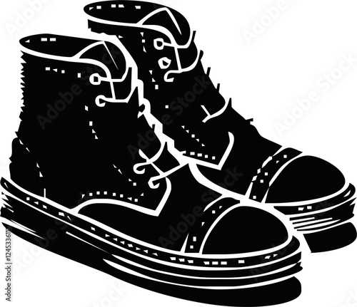 Silhoutte Shoes Hight Vector Image And Illustration