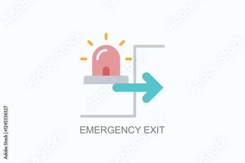 Emergency Exit Icon Or Logo Isolated Illustration