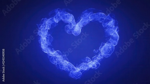 Glowing Blue Particle Heart Abstract Design