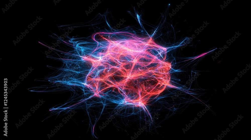 Obraz premium Abstract Interpretation of Global Connectivity in Vibrant Colors