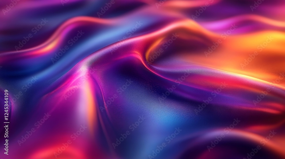 Obraz premium Vibrant Satin Fabric in Blue and Purple Hues. Generative AI