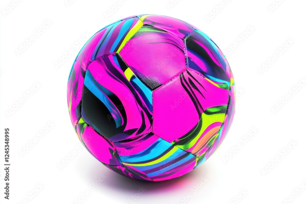 Naklejka premium Vibrant Artistic Football on White Background