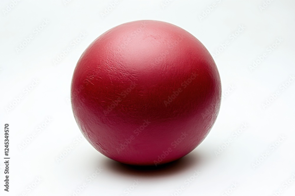 Classic Red Rubberized Dodgeball on White Background Classic Red Rubberized Dodgeball on White Background
