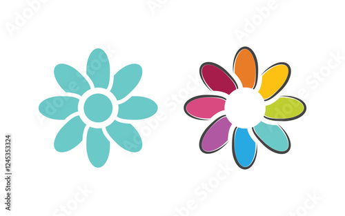 Beauty Flower vector icon design template illustration v.9