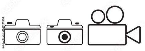 Camera icon set. photo camera icon. camera photography icon.