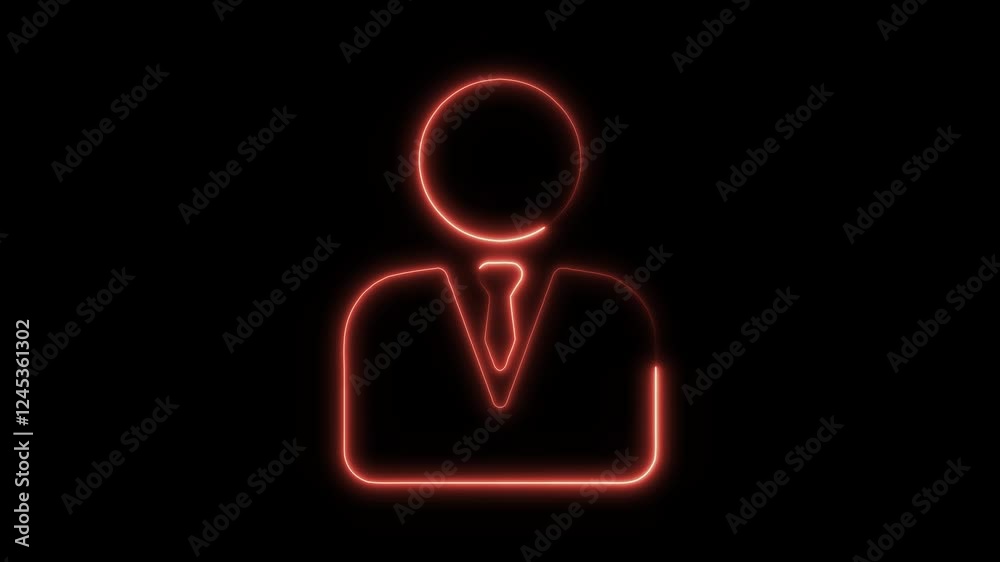 Glowing Neon Manager Icon Isolated, Leadership and Teamwork Symbol, HD Video Motion Graphic Animation on Black Background Glowing Neon Manager Icon Isolated, Leadership and Teamwork Symbol, HD Video Motion Graphic Animation on Black Background