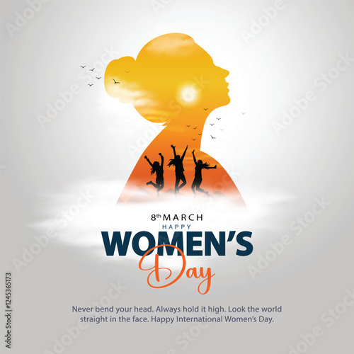 happy international women's day greetings. abstract vector illustration design