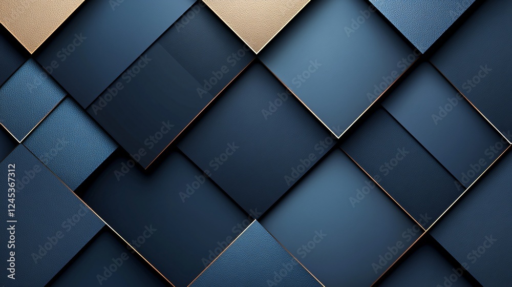 Obraz premium Abstract Arrangement of Deep Toned Geometric Squares with Metallic Accents Modern Design Aesthetic.