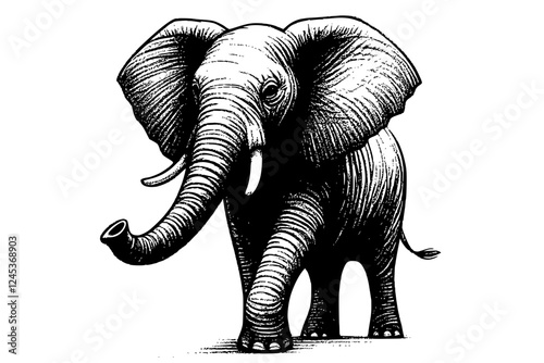 Generative AI: Elephant (Vector Pen Drawing)