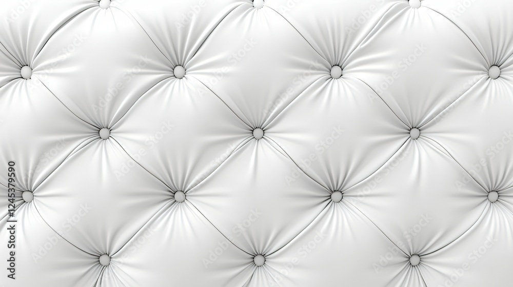 Elegant Diamond Patterned White Upholstery with Button Accents Refined Interior Decor Textiles. Elegant Diamond Patterned White Upholstery with Button Accents Refined Interior Decor Textiles.