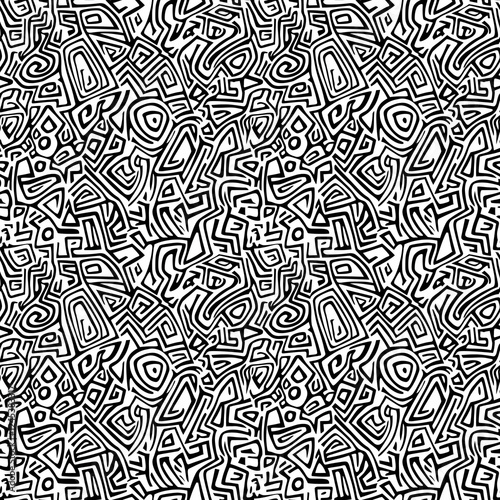 Creative ethnic style vector seamless pattern. Unique geometric vector swatch