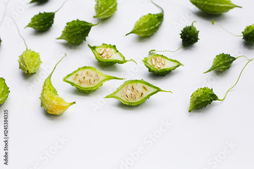 Balsam pear, Bitter cucumber, Leprosy gourd photo