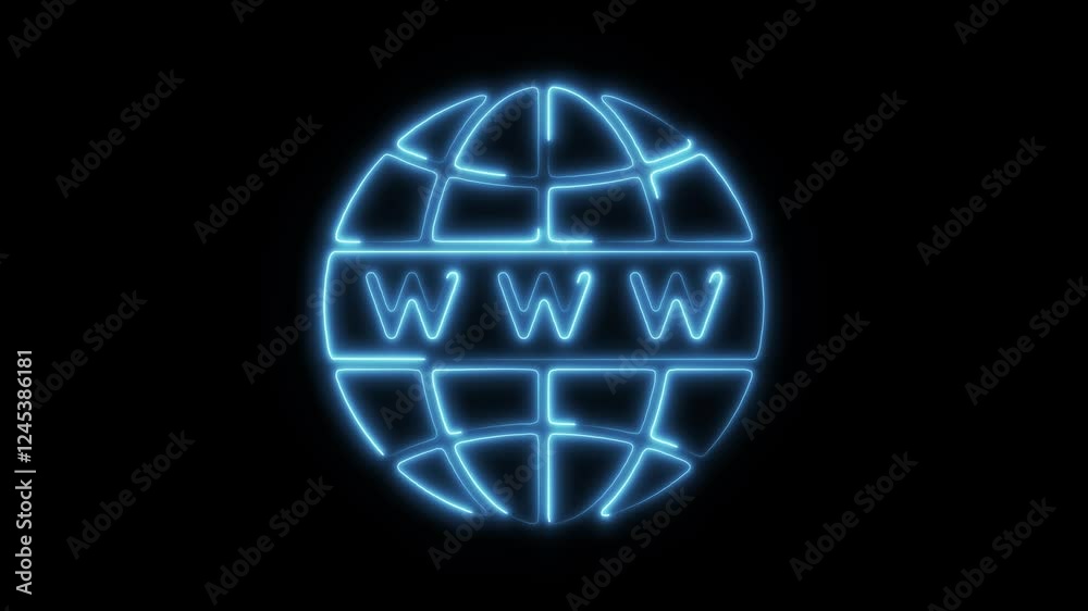 Glowing Neon Website Icon Isolated, HD Motion Graphic Representing Online Presence, Digital Platforms, and Web Development Glowing Neon Website Icon Isolated, HD Motion Graphic Representing Online Presence, Digital Platforms, and Web Development