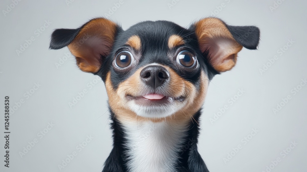 Cute Chihuahua with Bright Eyes and Adorable Expression, Close-Up Cute Chihuahua with Bright Eyes and Adorable Expression, Close-Up