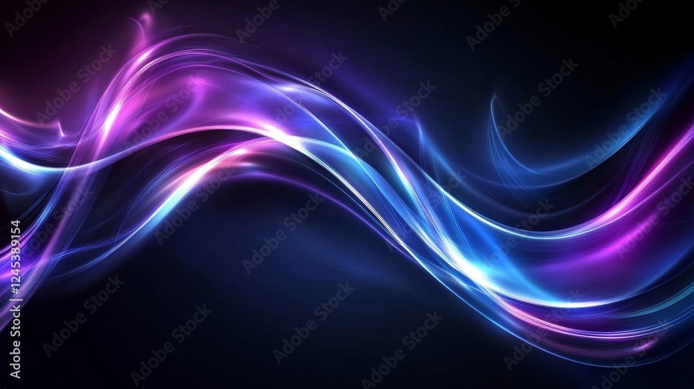 Fototapeta premium Abstract colorful waves in motion against dark background