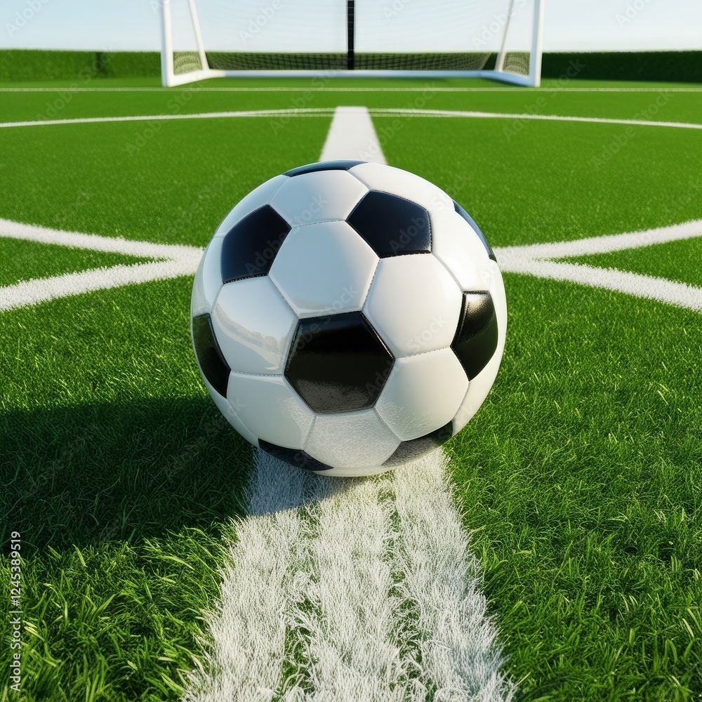 Fototapeta premium Soccer, football, stadium, playground, sports arena, soccer field, football pitch, green grass, sports field, outdoor stadium, soccer game, football match, athletic field, professional stadium, empty 