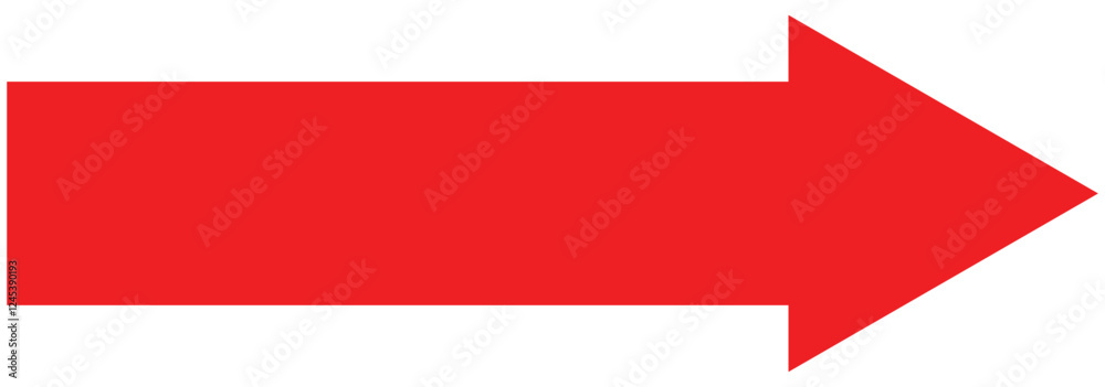 Straight long right vector arrow icon. A large Red arrow icon with a solid long arrow pointing to the right on a white background. Red horizontal large bold forward arrow. Vector illustrator Straight long right vector arrow icon. A large Red arrow icon with a solid long arrow pointing to the right on a white background. Red horizontal large bold forward arrow. Vector illustrator