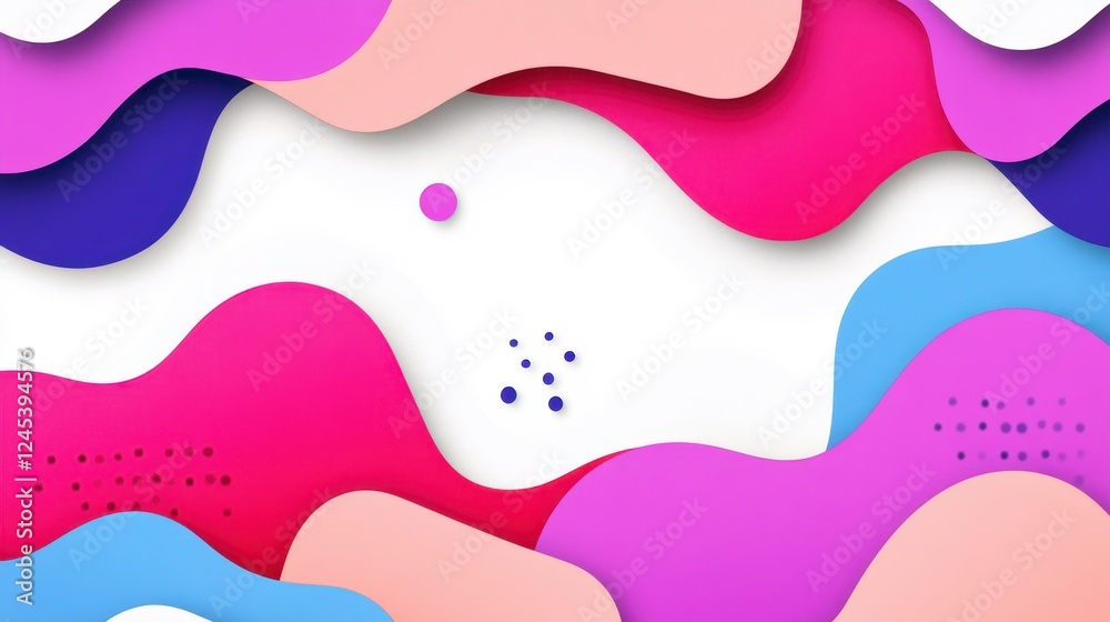 Colorful Abstract Wavy Background in Vibrant Pink and Blue Hues Colorful Abstract Wavy Background in Vibrant Pink and Blue Hues