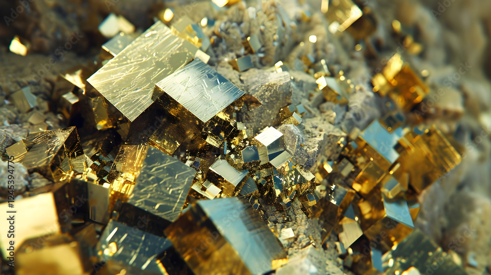 Intricate Details of a Pyrite Stone: A Majestic Display of Nature's Microscopic Architecture Intricate Details of a Pyrite Stone: A Majestic Display of Nature's Microscopic Architecture