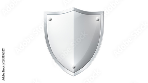 Silver Shield Icon Security Protection and Safety