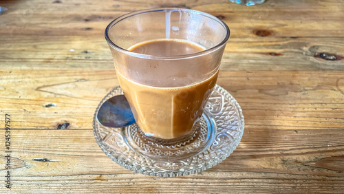 Selective focus on sanger coffee, this coffee is a specialty from Aceh made from robusta coffee beans native to Aceh