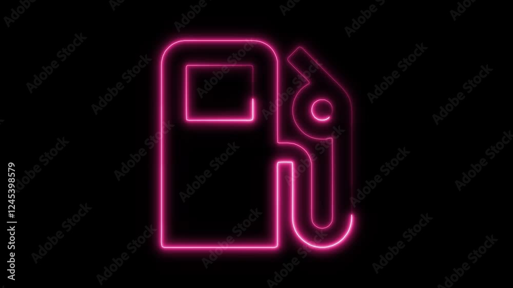 Glowing Neon Gas Station Icon Isolated, HD Motion Graphic Representing Fuel, Energy, and Vehicle Refueling Glowing Neon Gas Station Icon Isolated, HD Motion Graphic Representing Fuel, Energy, and Vehicle Refueling