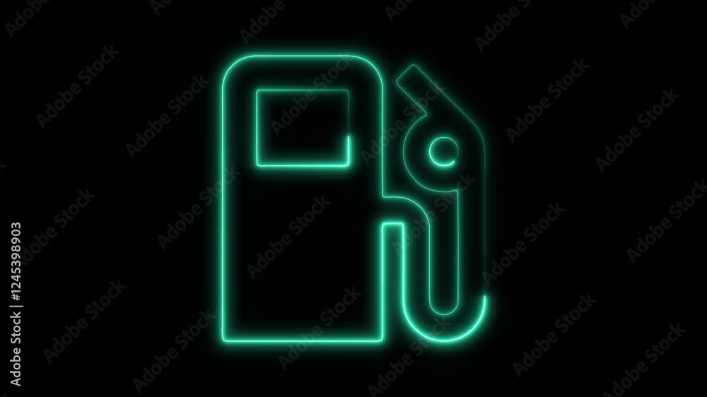 Glowing Neon Gas Station Icon Isolated, HD Motion Graphic Representing Fuel, Energy, and Vehicle Refueling Glowing Neon Gas Station Icon Isolated, HD Motion Graphic Representing Fuel, Energy, and Vehicle Refueling