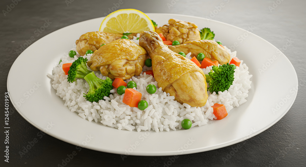 Chicken and Rice with Vegetables generative AI Chicken and Rice with Vegetables generative AI