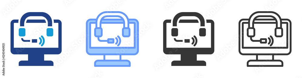 Virtual assistant icon set multiple style collection Virtual assistant icon set multiple style collection
