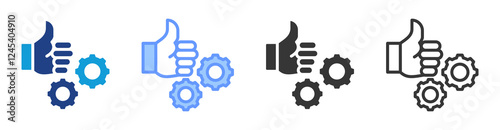 Recommendation engine icon set multiple style collection