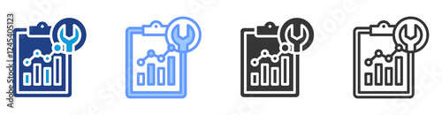 Predictive maintenance icon set multiple style collection