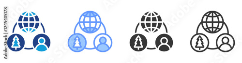 Natural interaction icon set multiple style collection